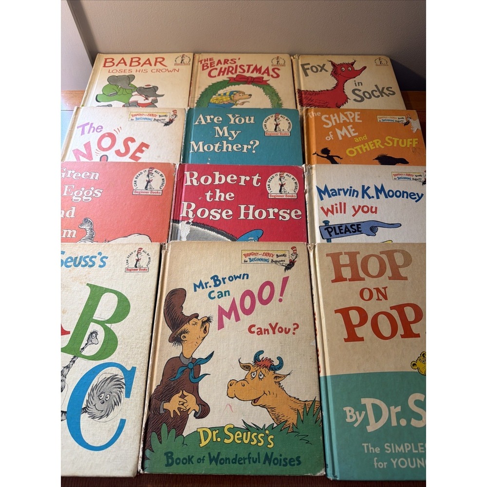 Vintage Collection Of 12 Dr Suess Books 1960-70's Plus Babar, Berenstein Bears